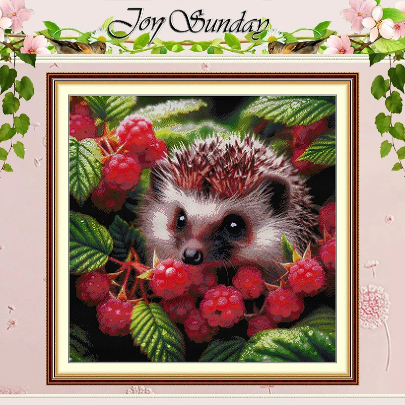 

Набор для вышивания крестиком с узорами «Ежик и малина», 11CT, 14CT, 16CT, с нанесенным рисунком, DMC, набор для вышивания, рукоделие