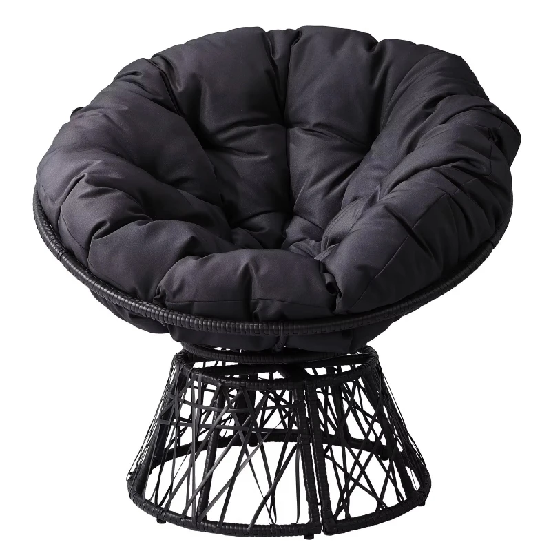 38-inch ergonomic rotating willow papasang chair with thick cushion, 360-degree rotation,
