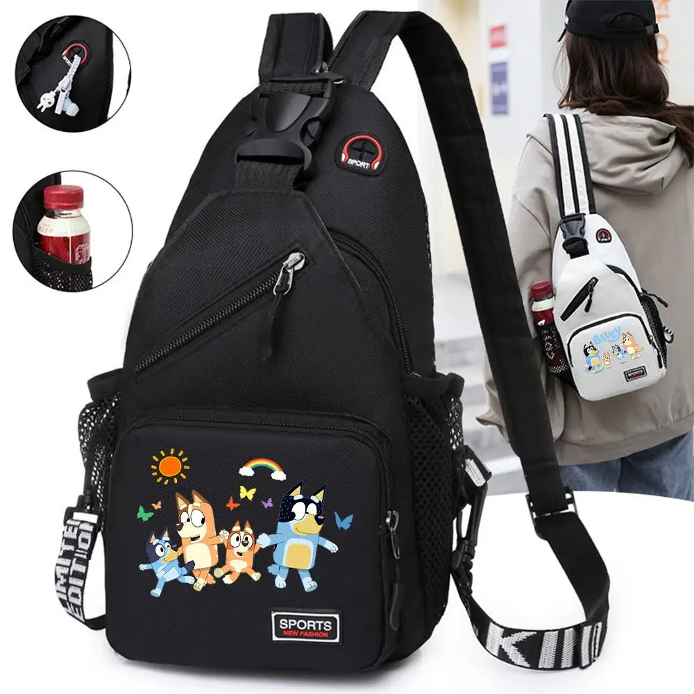 

Bluey Chest Bag Sling Messenger Bags Crossbody Backpack Travel Sports Bagpack Men Shoulder Bag Women Gift Rucksacks