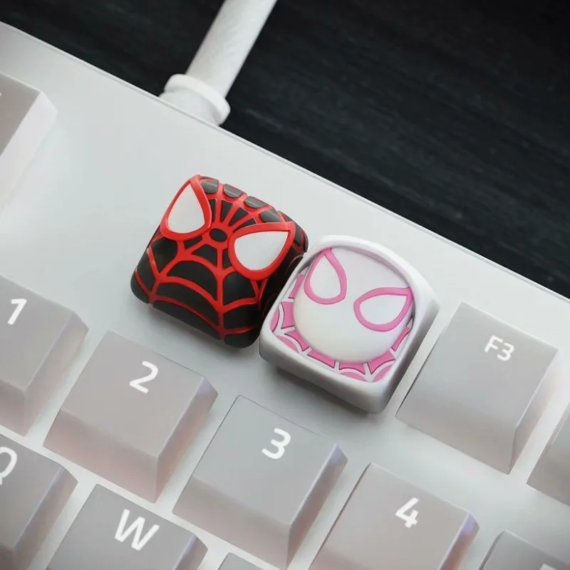 

Marvel SpiderMan Keycap Creative Miles Morales Spider-Gwen Movie Peripheral Personalized Mechanical Keyboard Hat Gift Wholesale