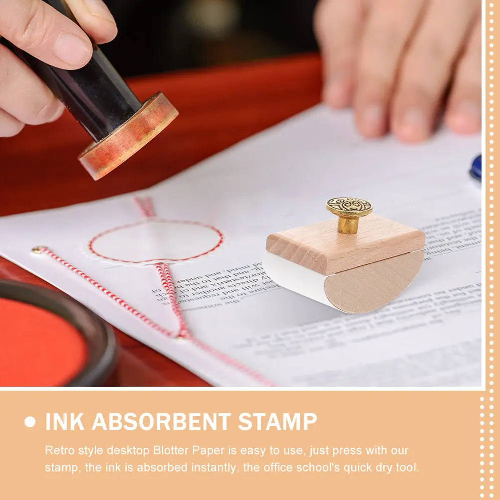 

2Pcs Wooden Rocker Blotter Desk Ink Blotter Portable Lightweight Blotting Paper for Students Teachers Writers Fountain Pen