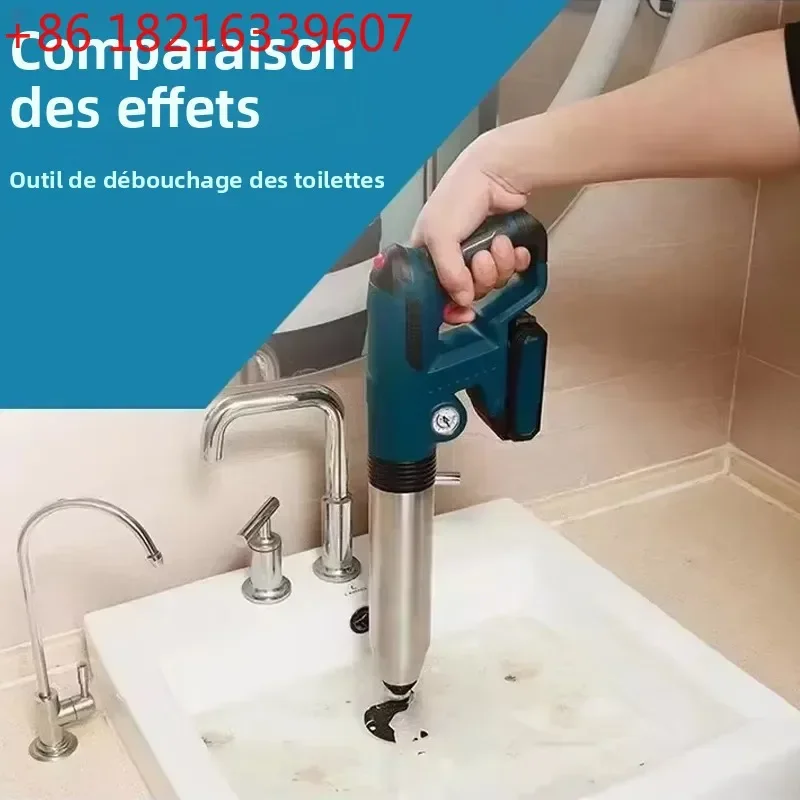 TAO Electric Toilet Dredger High Pressure Pipe Cleaning Machine Rechargeable Lithium Battery Drain Cleaner for Bathroom Sewage C