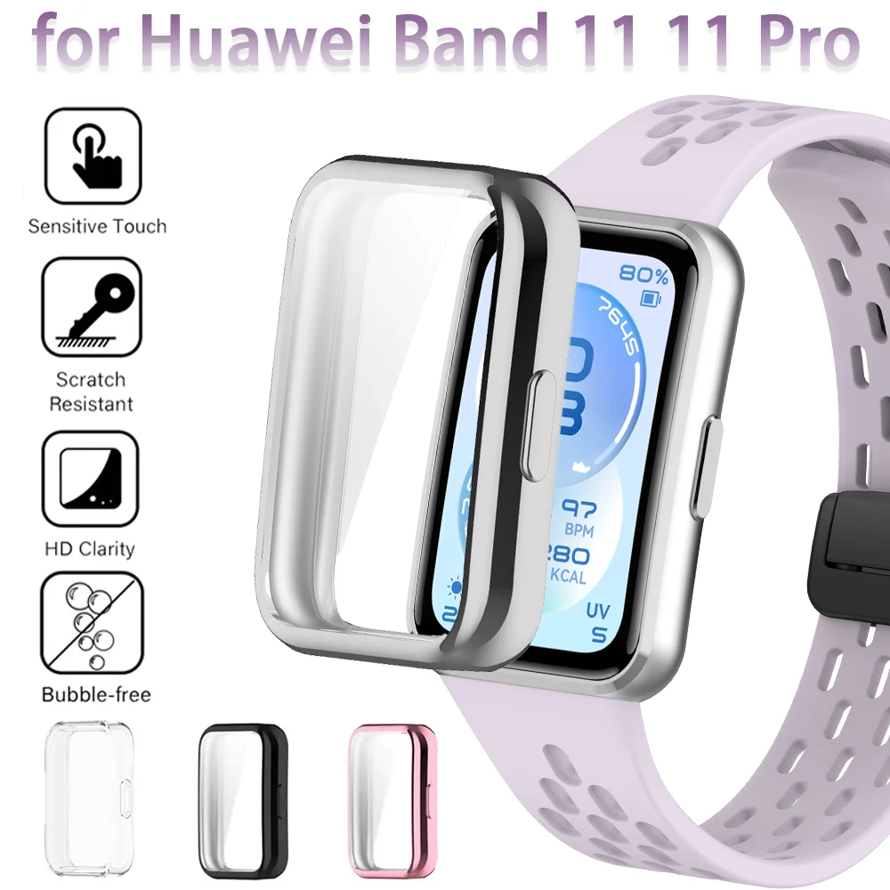 Soft TPU Case for Huawei Band 11 11 Pro Frame Bumper Screen Protector Shell Huawei Band 10 9 8 Protective Full Cover Accessories