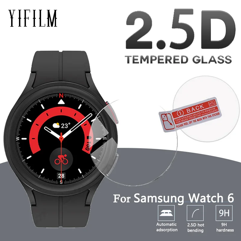 

2pcs Tempered Glass For Samsung Galaxy Watch 6 40/44mm Classic 43/47mm Screen Protector For Galaxy Watch 6 Protection Glass Film