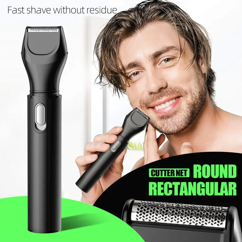 KIKIDO Nose Hair Remover Man Shaver 4 In 1 Portable Travel Sideburns Knife and Rechargeable Epilators Body Hair Management Set