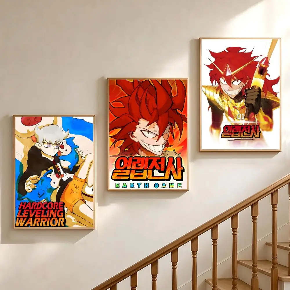 comic Hardcore Leveling Warrior Poster Poster HD Printing Soothing and Cream Style Home Decor for the Living Room Cafes Gift