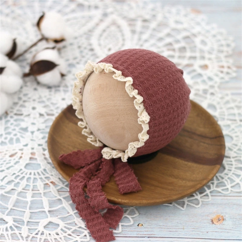 Chapeau en dentelle gaufré mignon, accessoires photographie pour nouveau-né, chapeau pour garçon fille, chapeau pose,