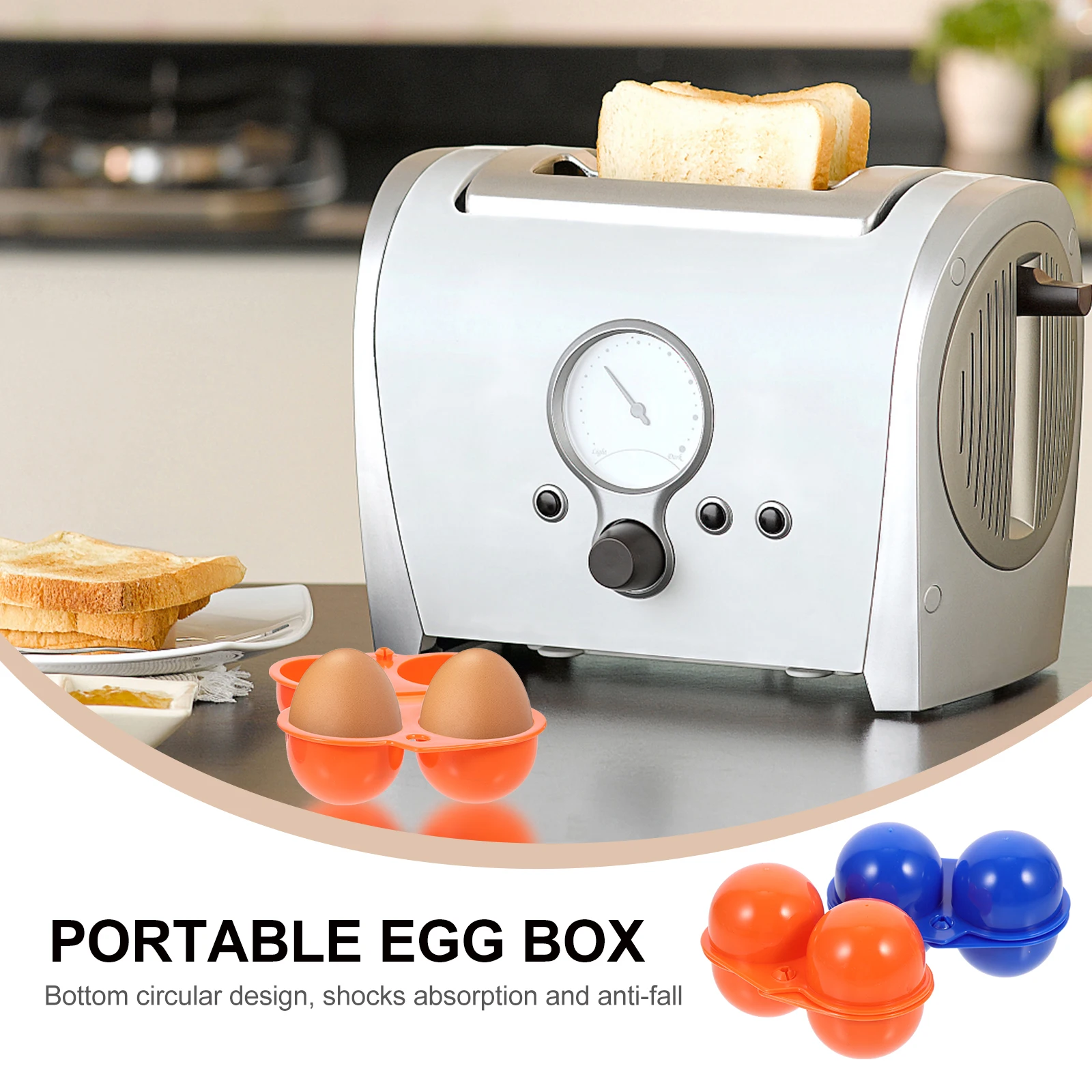 

2pcs Portable Carton Pcs ABS Plastic Storage Container Camping Holder Boiled Egg Box Boiled Egg Holder Lightweight Foldable