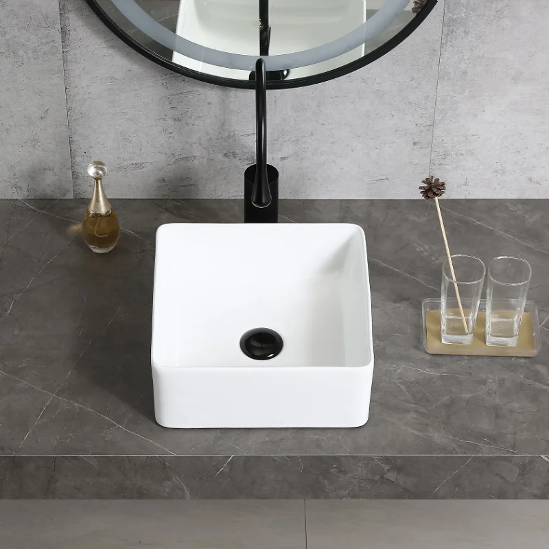 White Bathroom Sinks Light Luxury Bathroom fixtures Square Wash basin Home Round Kitchen Sink Toilet Washing Sink