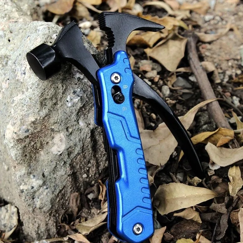 أدوات النجاة في حالات الطوارئ في الهواء الطلق مطرقة قابلة للطي للمغامرة استكشاف الهروب الإنقاذ الذاتي لوازم التخييم أداة متعددة محمولة