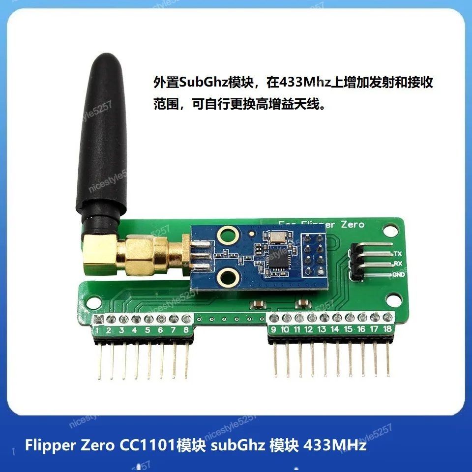 Suitable for Flipper Zero CC1101 module subGHz module 433MHz antenna module