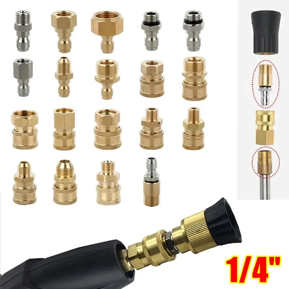 1Pcs Quick Release G1/4 Pressure Washer Adapter Set Adjustable Couplers Swivel Spray Sprinkler Quick Connector 1/4 Inch