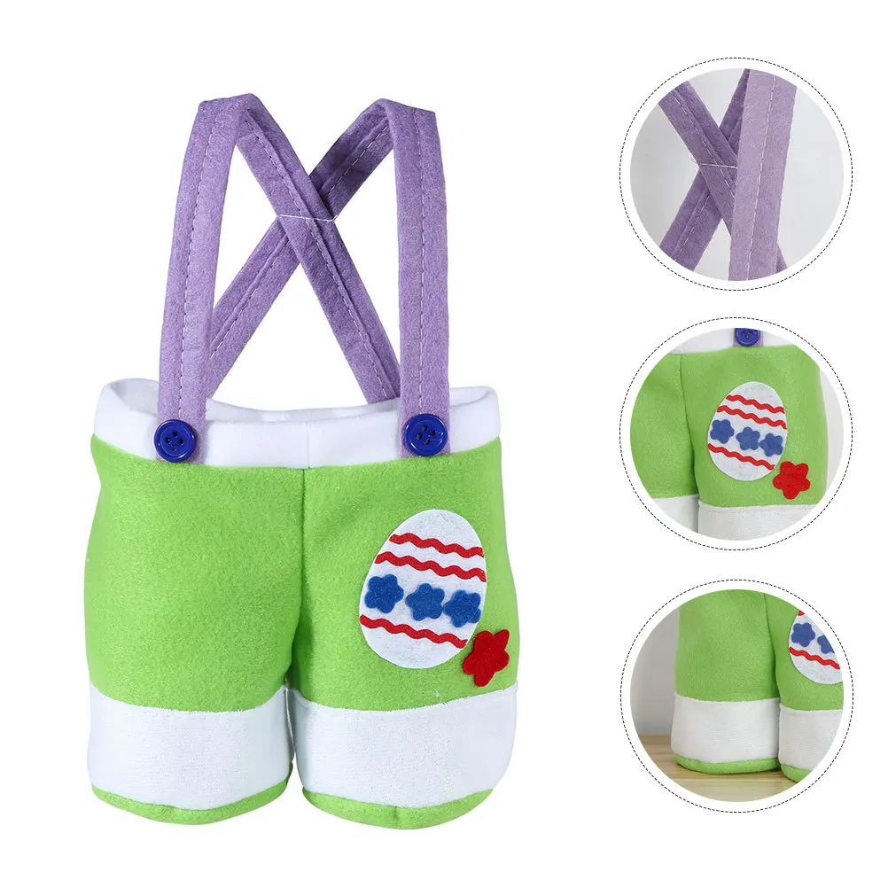 

Easter Candy Bags Cartoon Suspender Trousers Shape Storage Pouch Creative Easter Party Gift Bag for and Guests