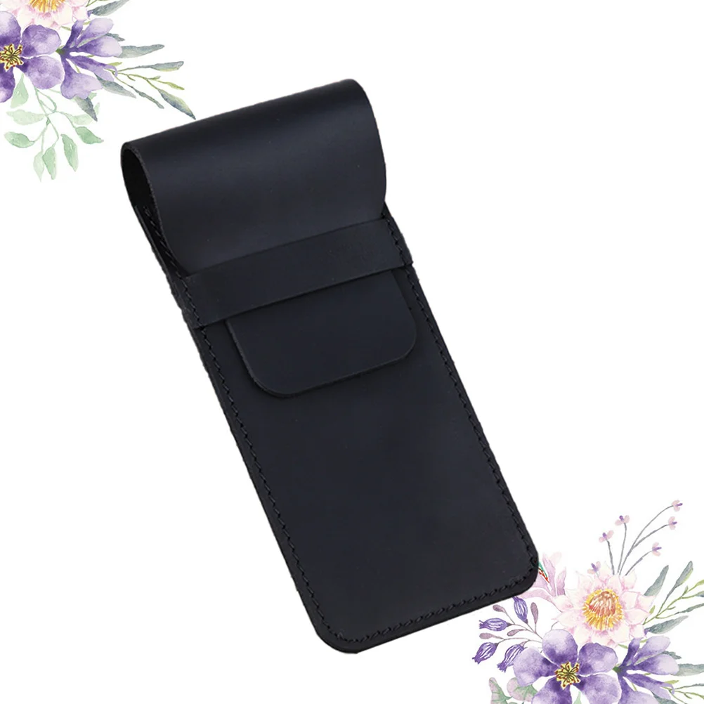 

Creative Pencil Protective Pouch Black Hand Stitched Pen Cases Elegance Functional for Business Casual Use