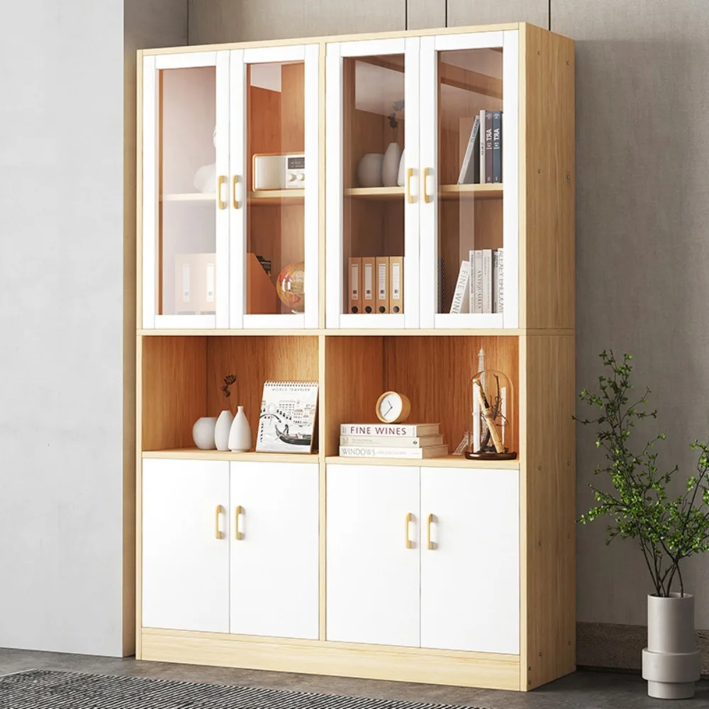 Floor-to-ceiling shelf Household cabinet Multi-layer locker File storage cabinet Living room wall display cabinet Bookcase