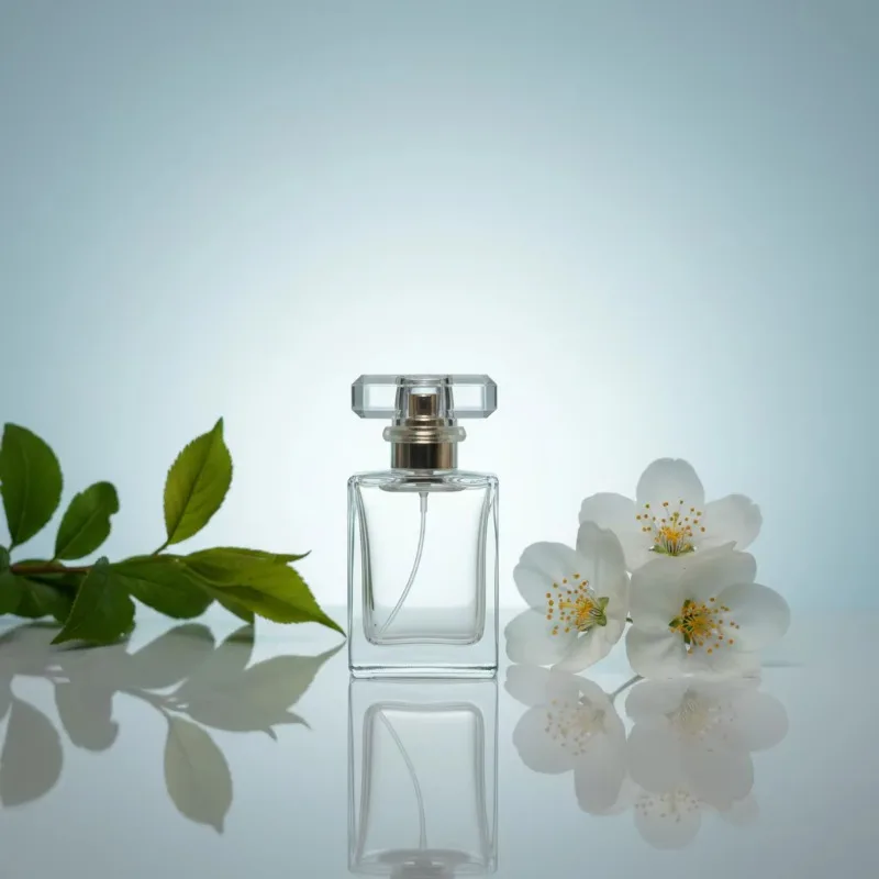 5PCS 30ml/50ml Flat Square Empty Glass Sprayer Luxury Refillable Vessel For Fragrance And Parfum Storage