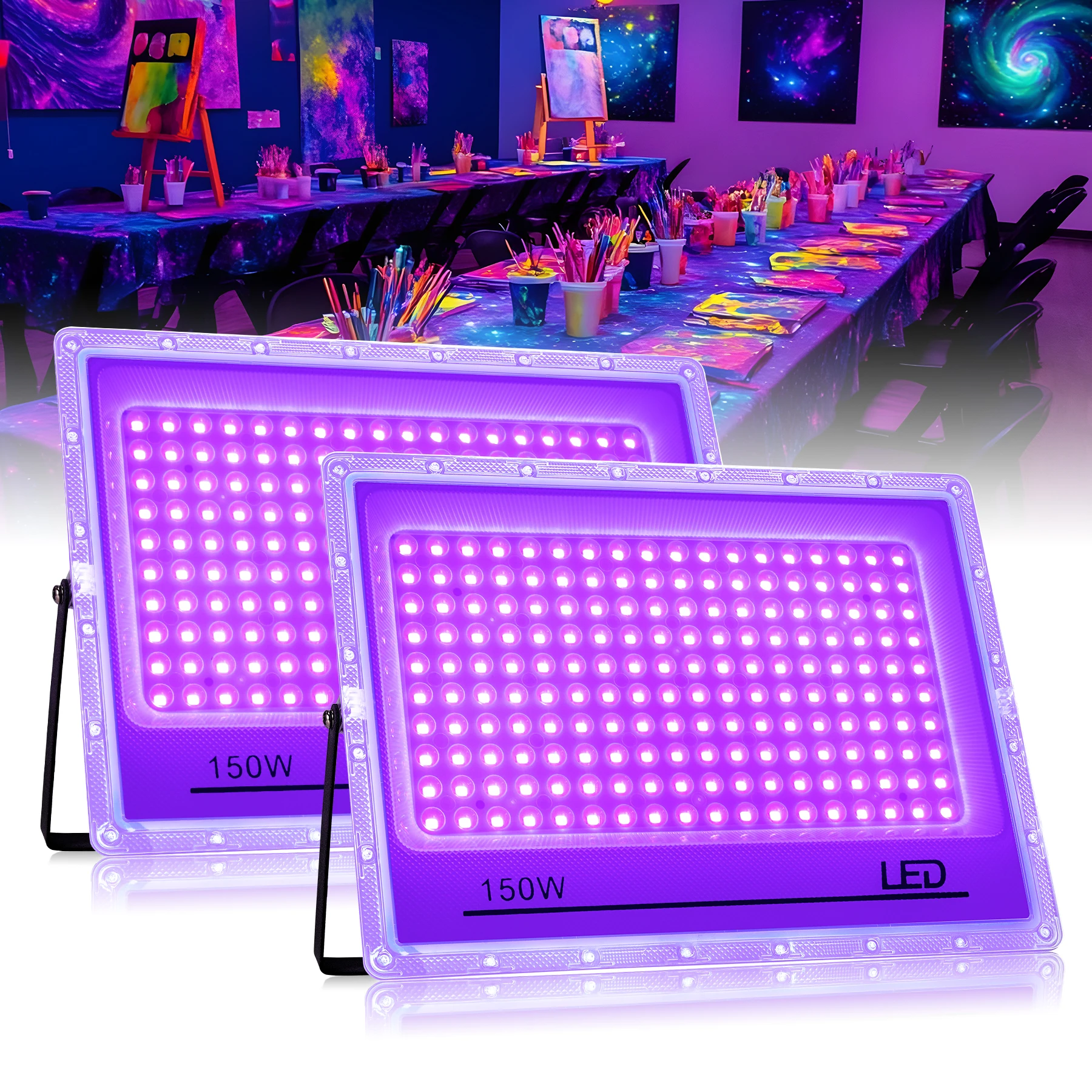 UV-Schwarzlicht 50W 100W 150W Outdoor LED-Flutlicht Schwarzlicht LED-Scheinwerfer 395nm Lampe für Disco Glow Party Bühnenlicht