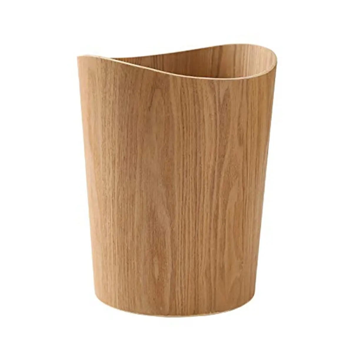 

2.3 Gallon Lightweight Wood Trash Can for Home Office, Japanese-Style Round Wastebasket Under Desk Kitchen Bedroom