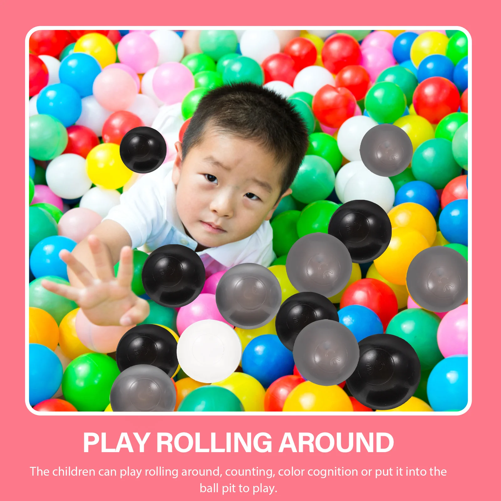 50 Pcs Ocean Ball Children Amusement Park Supply Balls for Birthday Swimming Toy Plastic Kids Play Pit Colorful Teepee