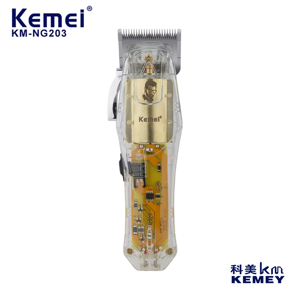 

KEMEI Professional Haircut Machine For Men's Hair Clipper Rechargeable Man Shaver Trimmer Electric Pusher Transparent Body NG203