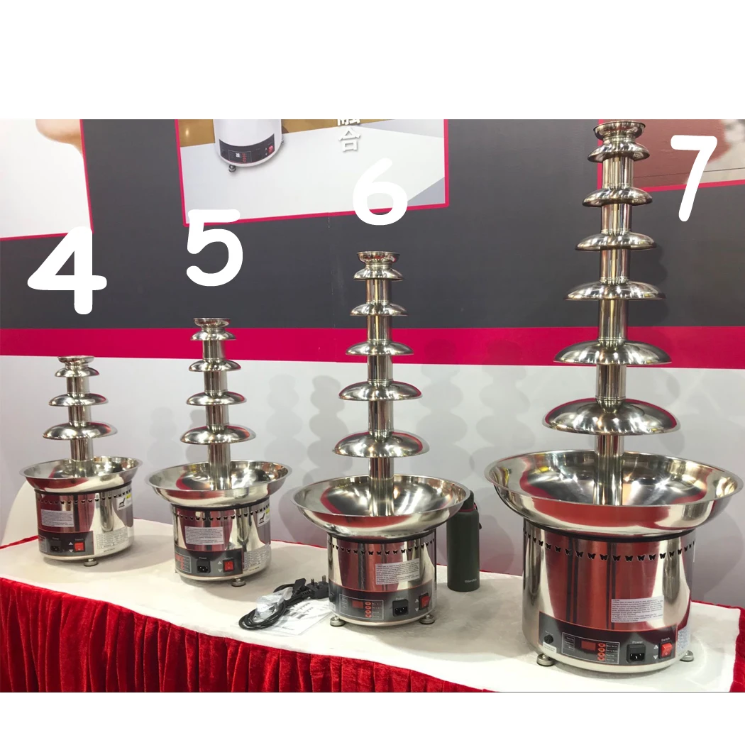 4 Tiers Commercial Chocolate Fountain Machine, Digital Chocolate Melting Machine,