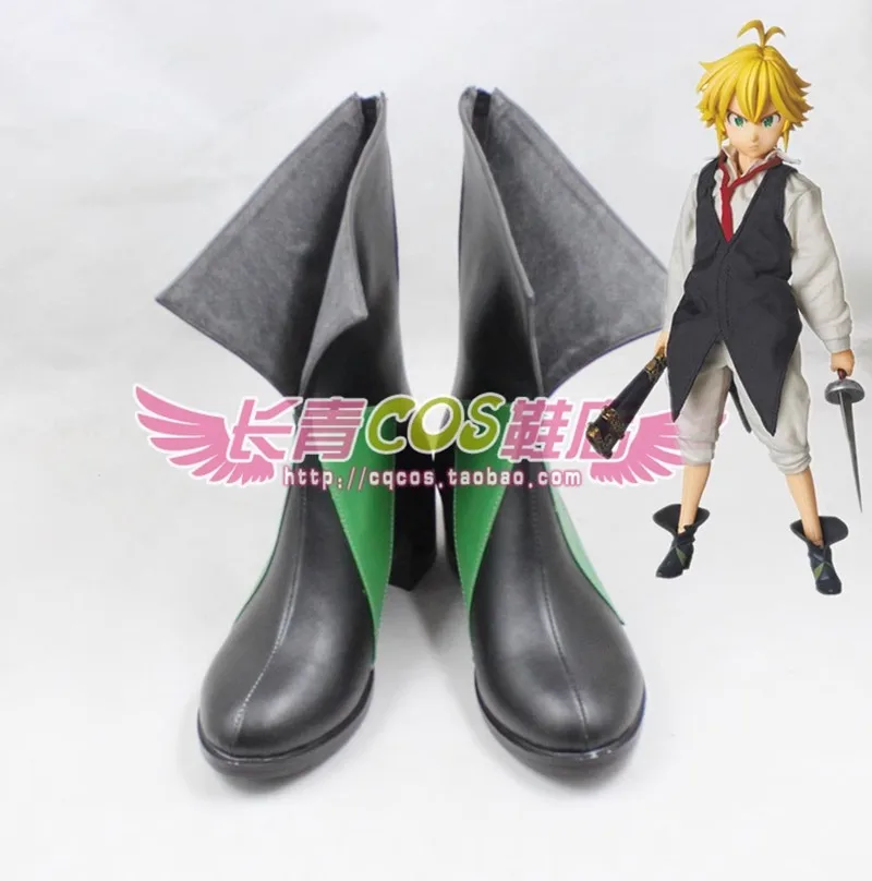 JP Anime Nanatsu No Taizai Seven Deadly Sins Dragon's Sin of Wrath Meliodas Cosplay Costume Shoes Handmade Faux Leather Boots