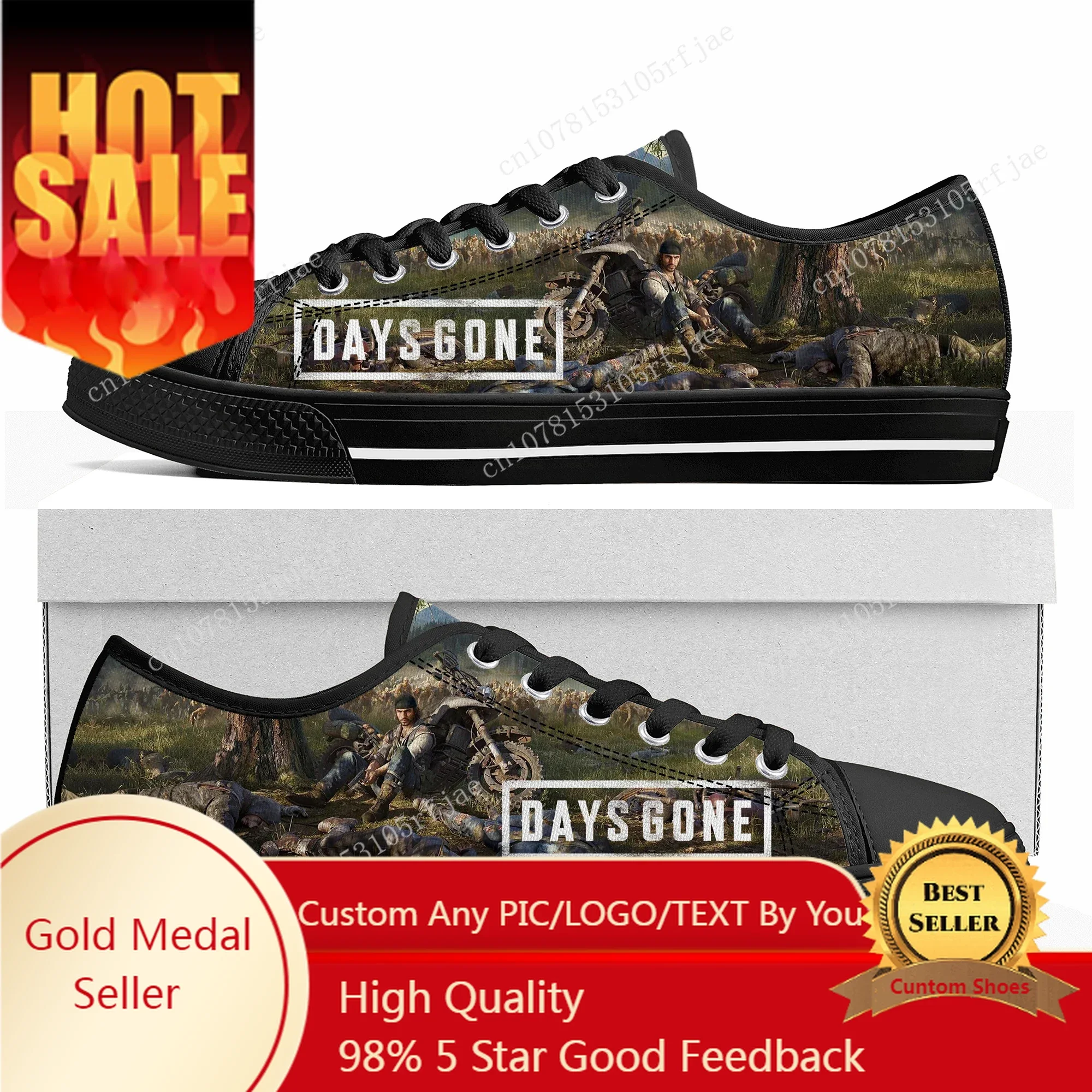 

Days Gone Custom Low Top Sneakers Hot Cartoon Game Womens Mens Teenager Shoes Casual Tailor Made Canvas Sneaker