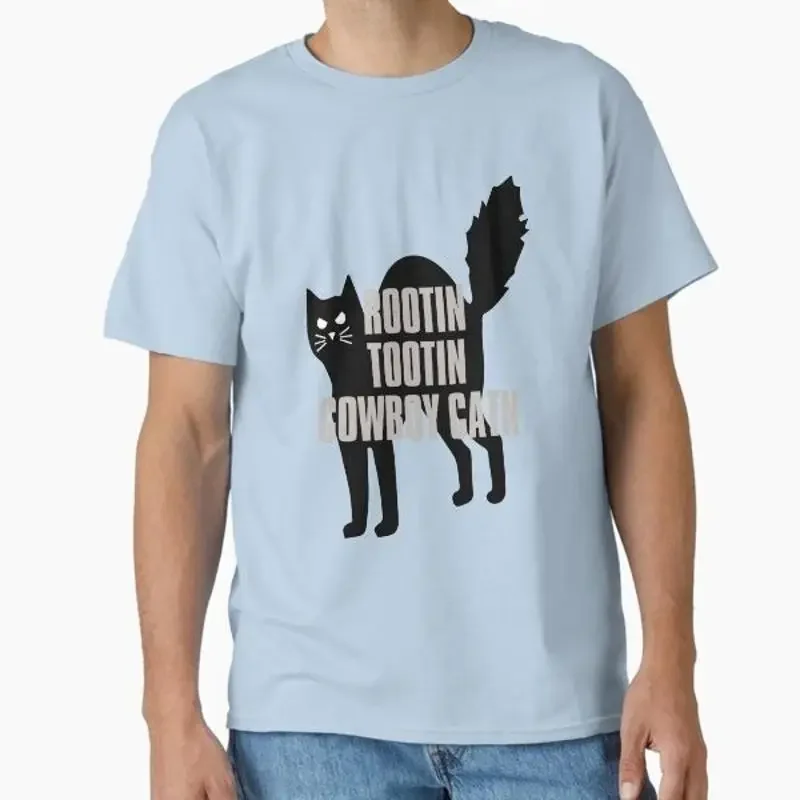 rootin tootin cowboy cat Classic T shirt Made in US AUS Size S 2XL