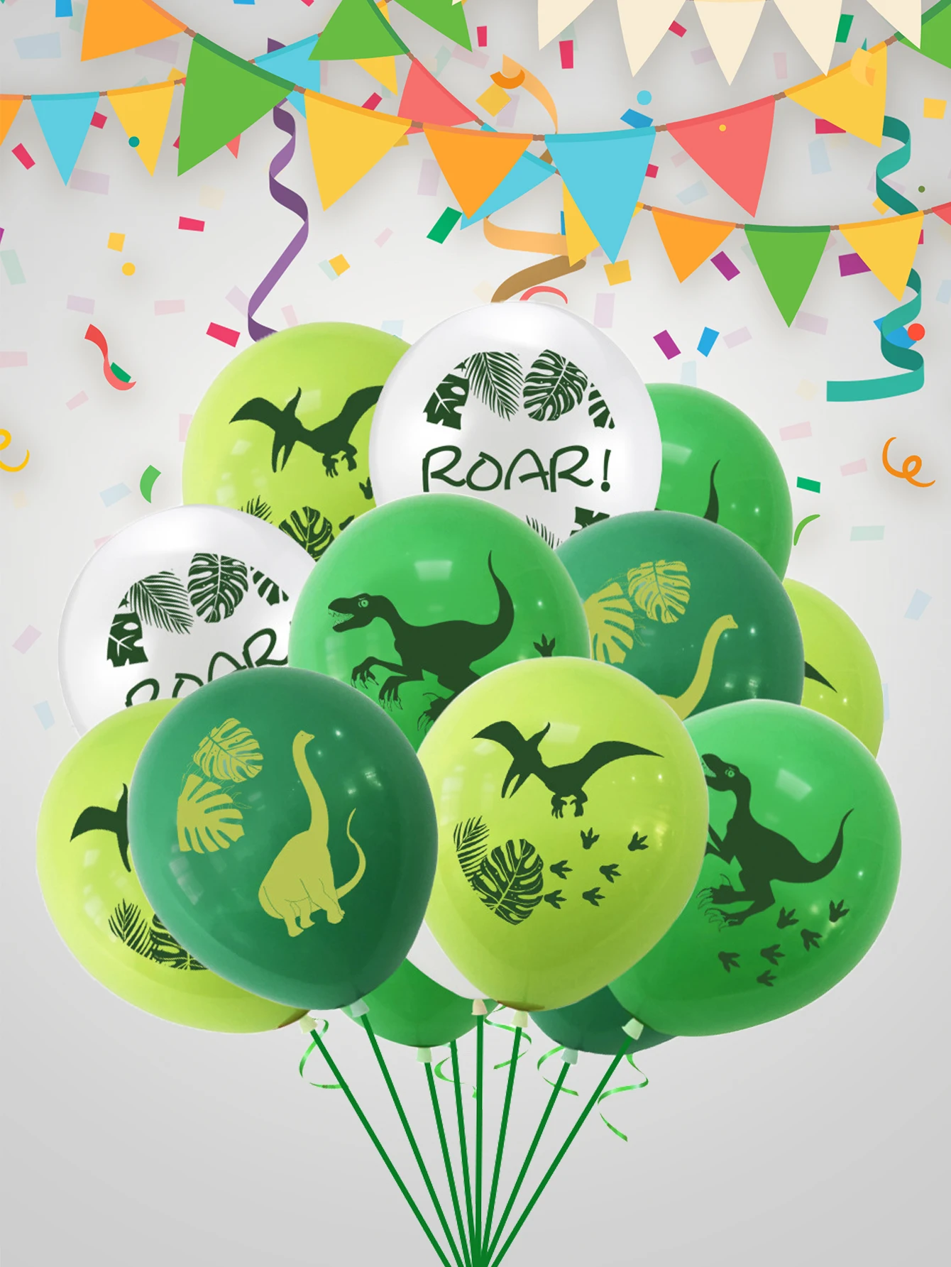 16pcs 12 Inch Green Dinosaur Latex Balloon Jungle Theme Party Birthday Party Decorations Children\'s Inflatable Toys