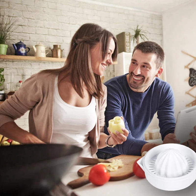 2X 수동 레몬 압착기, 오렌지 주스 압착기, 감귤류 오렌지 수동 핸드 주서기 뚜껑 회전 프레스 미끄럼 방지 리머-A77G