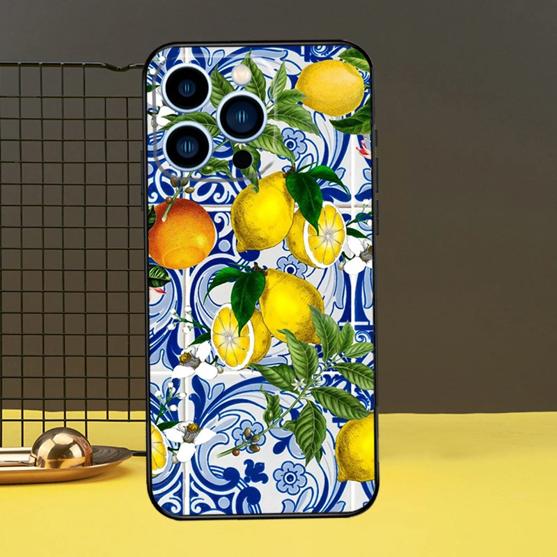 Summer Fruit Lemon Phone Case For iPhone 16 15 14 13 12 11 Pro Max X XR XS Max 7 8 Plus 12 13 Mini Back Cover