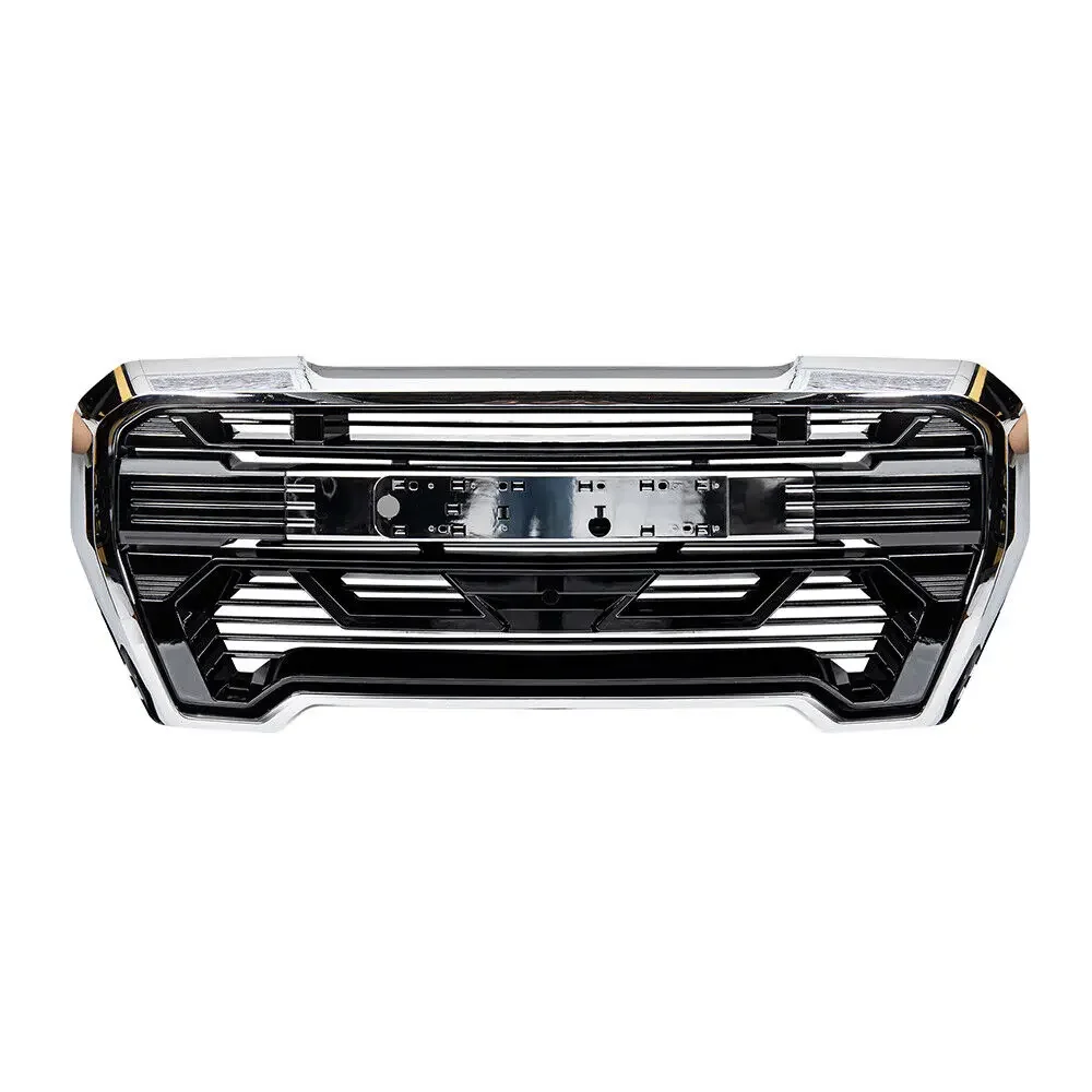 

Popular Hot sell Chrome Front Armor Style Grille Bumper Grill car grills with Emblem Base For 2019 2020 2021 GMC Sierra 1500 NEW