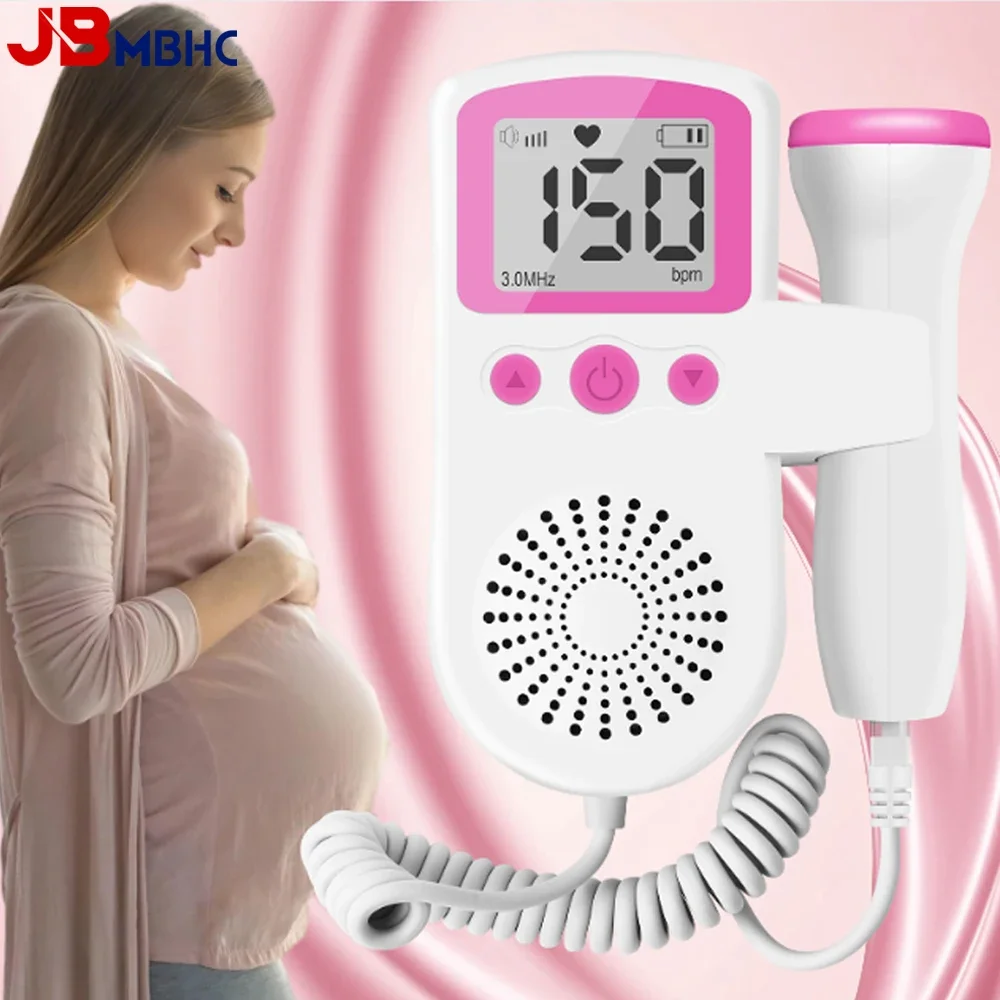 Monitor Fetal Doppler de 3MHz, Monitor de latido del corazón para bebé, estetoscopio Doppler Fetal Digital para embarazo, Detector de ritmo cardíaco para bebé para mamá