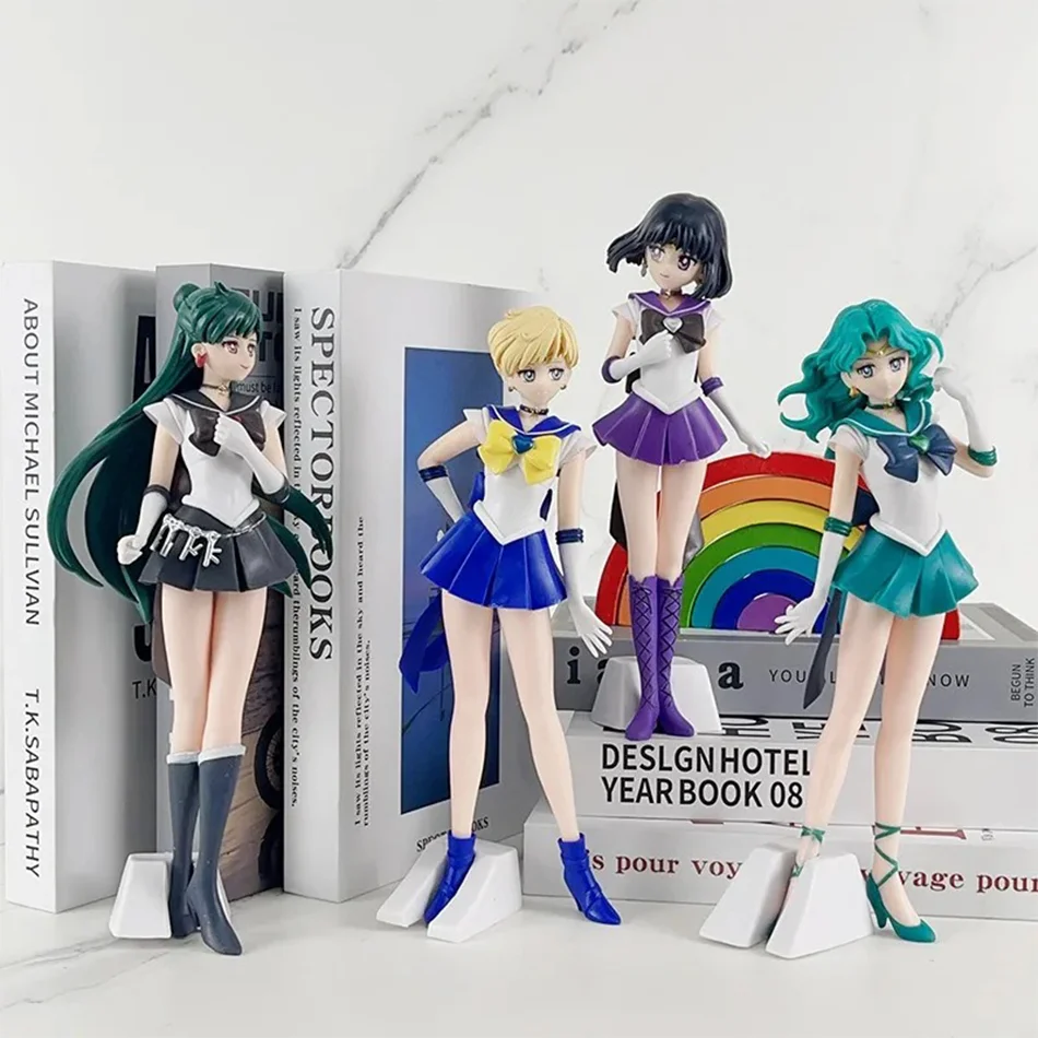 23cm Anime Sailor Moon Meiou Setsuna Figure GLITTER&GLAMOURS Kaiou Michiru Tenoh Haruka Tomoe Hotaru Action Figurine Toy Gift view 2