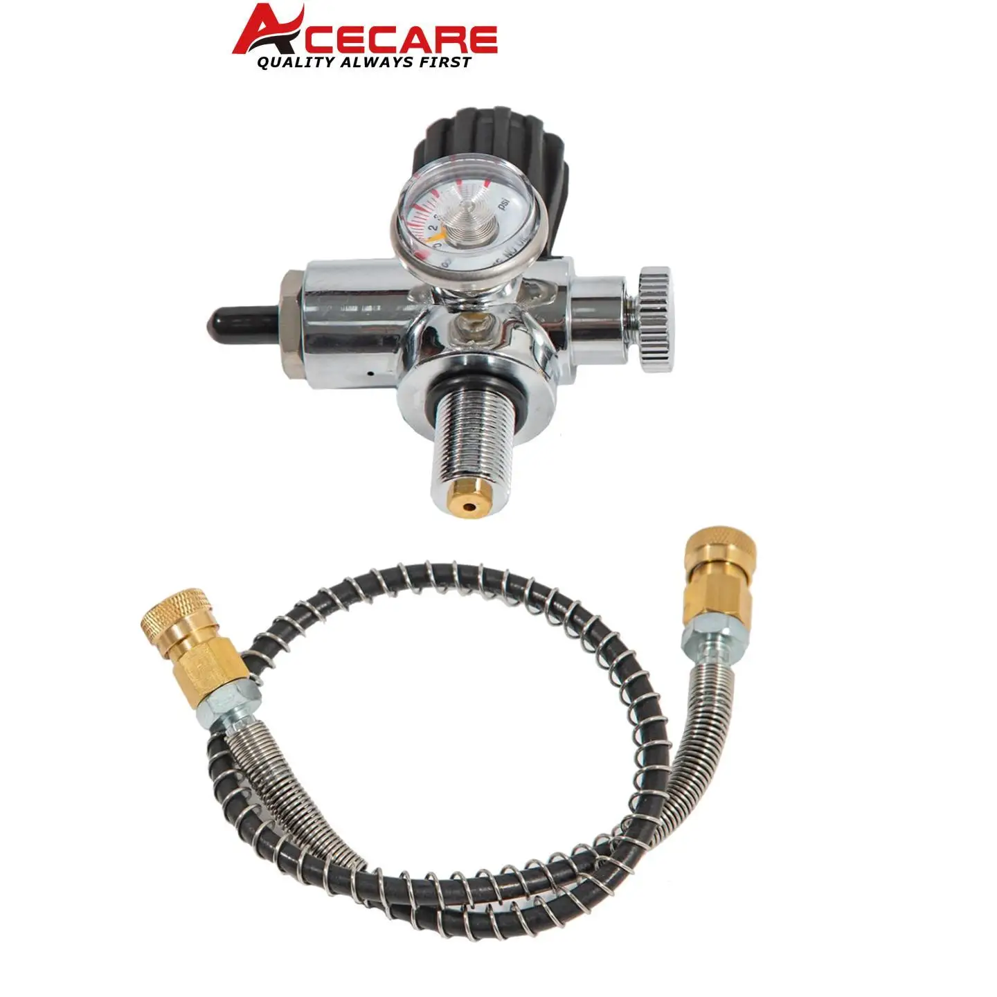 ACECARE  300Bar 4500PSI 30Mpa High Pressure Valve Fill Station Stainless Steel Valve HPA CO2 Tank DIN Charging System