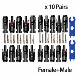 10 Pairs Male and Female Solar Panel Connector Used for Solar Cable Suitable Cable Cross Sections 2.5mm2~6.0mm2