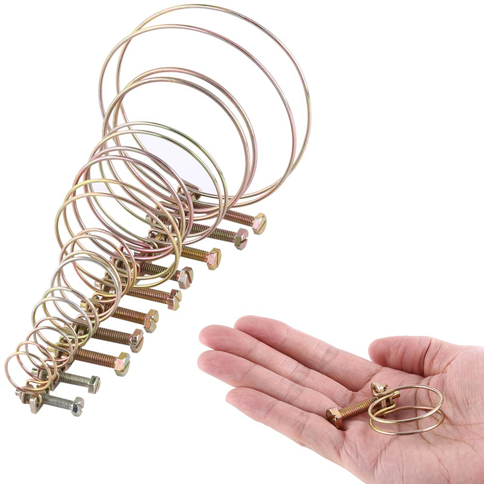 Adjustable Double Wire Water Hose Barb Clamp Pipe Clip Hoop Plumbing Fastener Hose Clamp Hose Fastener Pipe Clip Tube Clip