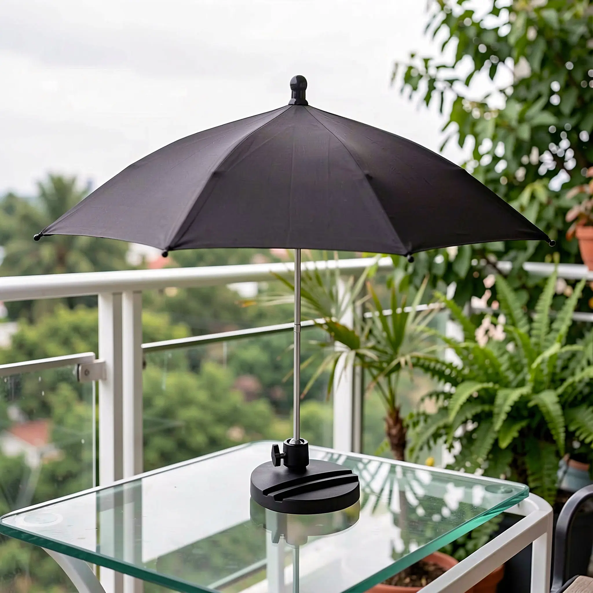 Mini Drink Umbrella Base Adjustable Telescopic Sunshade Umbrella Portable Tabletop Phone Shade Mobile Device Screen Protector
