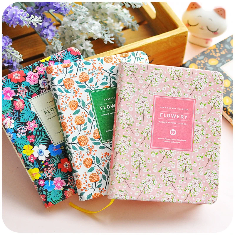 A5/A6 Arrival Cute PU Leather Floral Flower Schedule Book Diary Weekly Planner Notebook School Office Supplies Kawaii Stationery