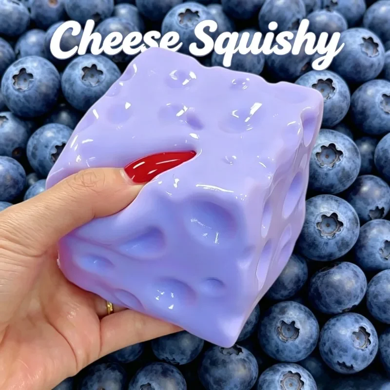 Blauer Blaubeer-Käsekuchen-Squishy-Spielzeug, superweicher Stressball, Stressabbau-Squeeze-Ball, Fingerdruck-Entlastungs-Squeeze-Spielzeug für Erwachsene – Detail 7