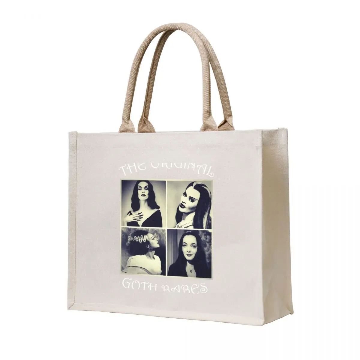

Vampira Morticia Adams Lily Munster Bride of Frankenstein Gothic Tote Bag shopper bags foldable reusable bag