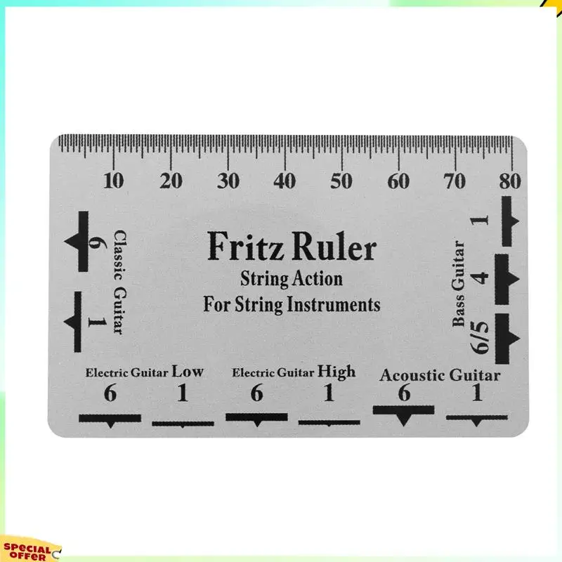 TURE 10X Guitar Neck Notched Straight Edge Luthiers Tool With String Action Ruler Gauge For Gibson 24.75Inch Fender 25.5 Inch