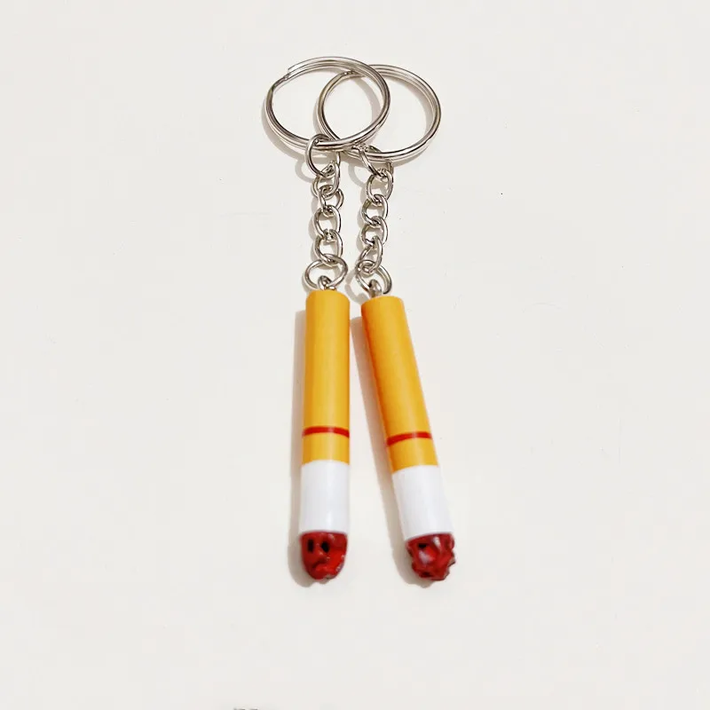 Creative Simulation Pvc Cigarette Key Chain Fashion Cute Bag Pendant Accessories Car Key Ring