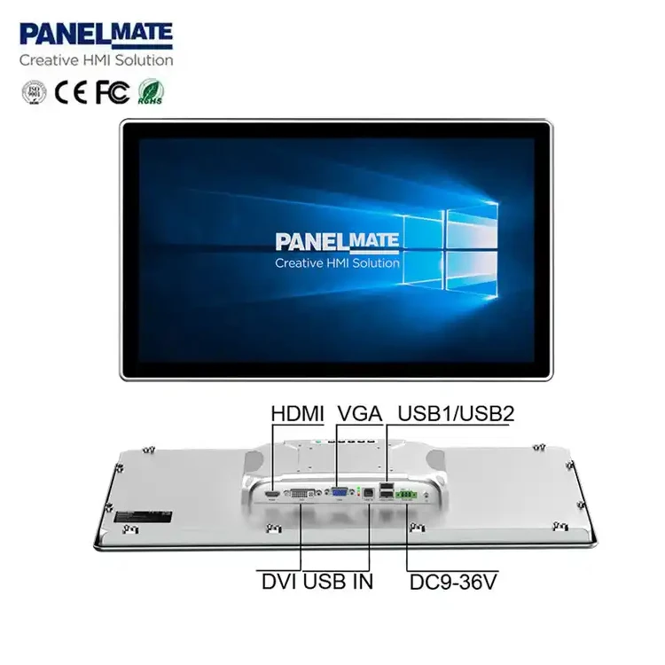 27 Inch VGA HD-MI Input Usb Touch Industrial Control Panel Touch Screen Monitor IP65 Waterproof Resistive Industrial Display
