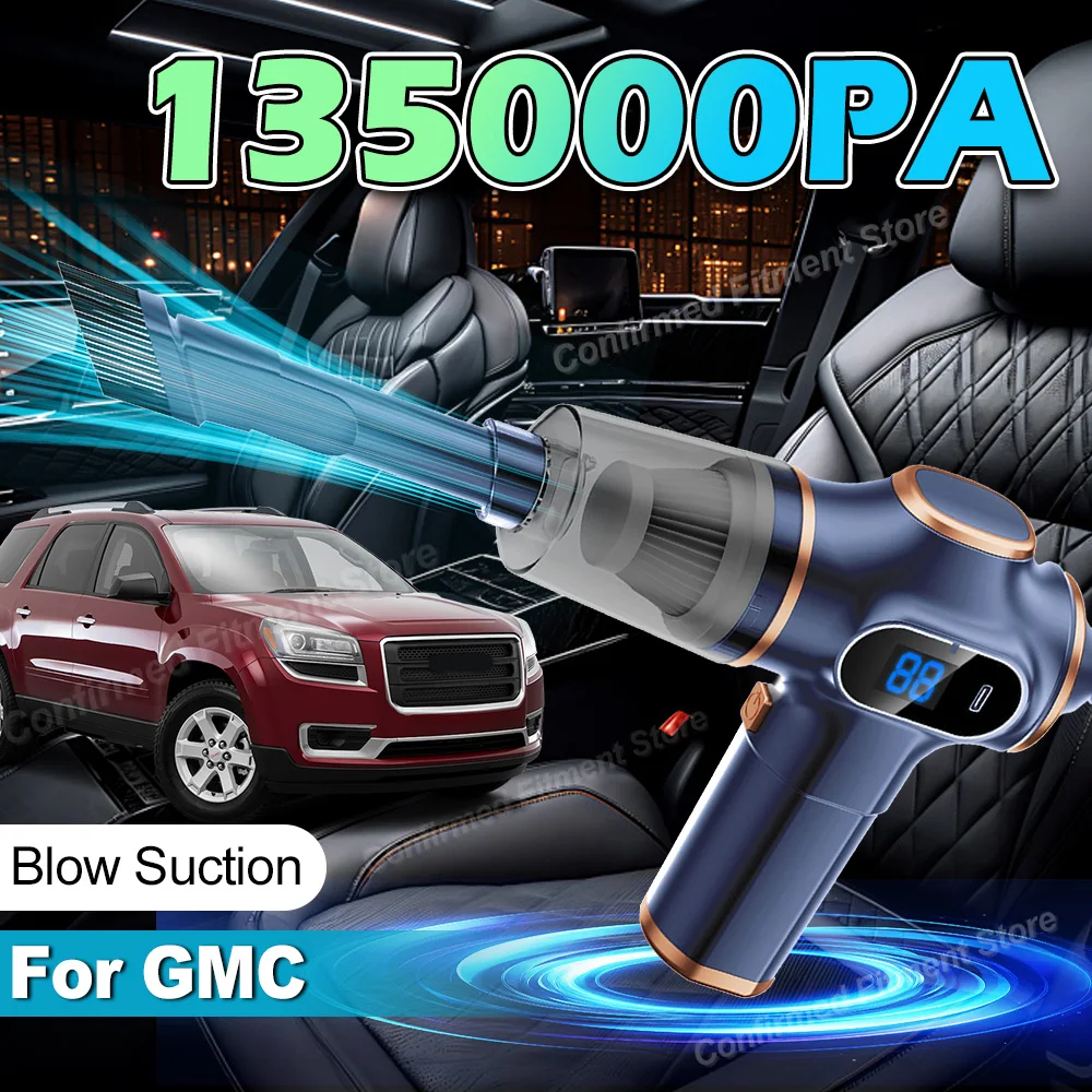 Portable Car Vacuum Cleaner 135000PA Strong Suction For GMC Acadia Terrain Sonoma Envoy Savana 1500 2500 3500 4500 Yukon