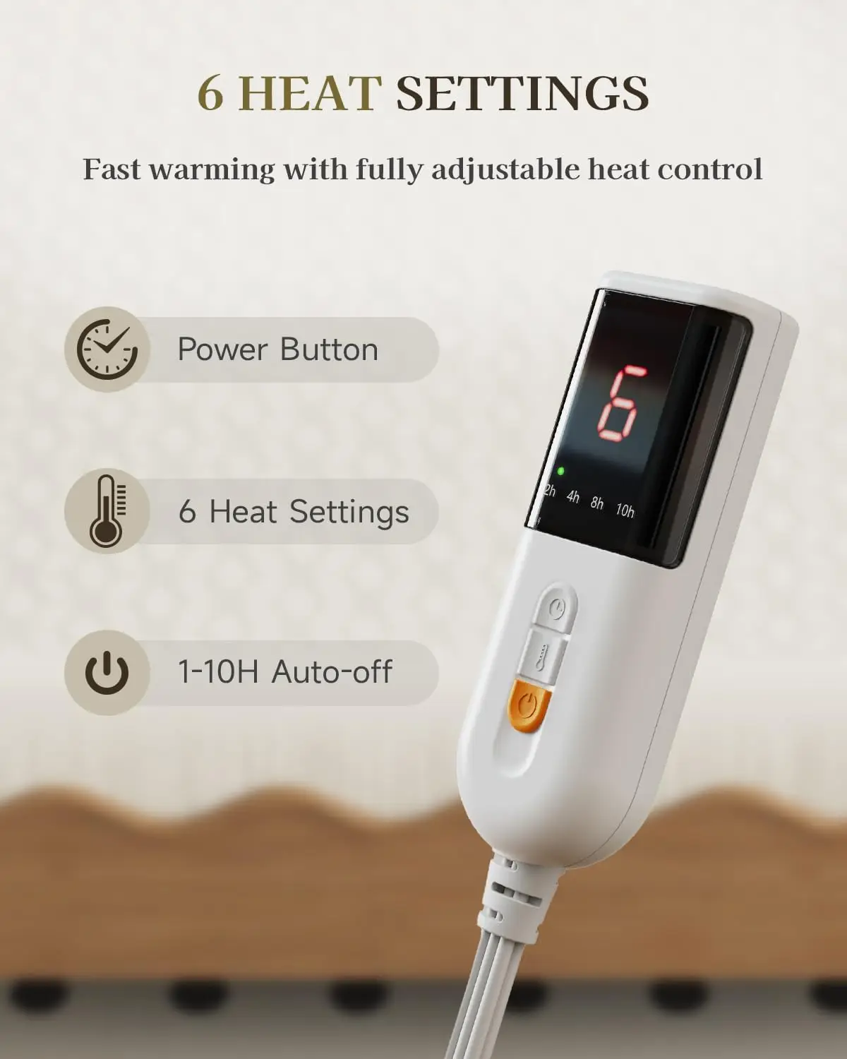 

Матрас Gotcozy с подогревом King Size Dual Control — электрический наматрасник, подходящий для до 15 дюймов, с 6 настройками нагрева и 10-часовым автомобилем