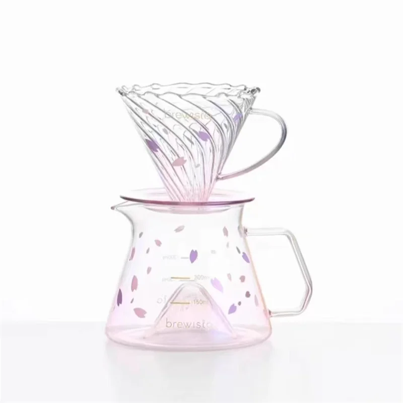 Brewista Cherry Blossom Pink Gradient Colour Hand Brew Coffee Pot Set Single Portions Cherry Blossom Pink Filter Mugs