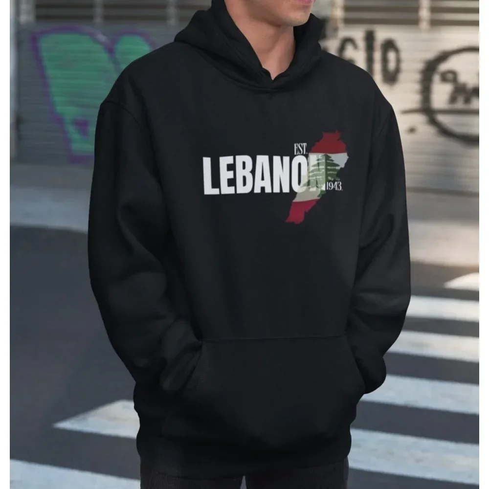 Unisex Lebanon Map Hoodies Lebanese Pride Women Hoodie Heatware Apparel Streetwear Lebanese Drop Shoulder Sleeve Sweatshirt