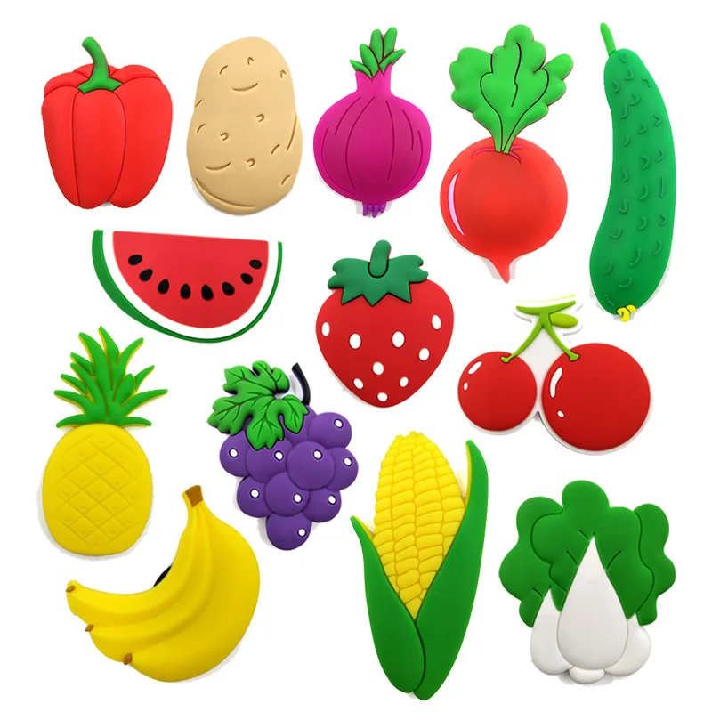 Fruit Vegetable Fridge Magnets Strawberry Watermelon Cherry Whiteboard Sticker Refrigerator Decoration Magnet Message Post Home