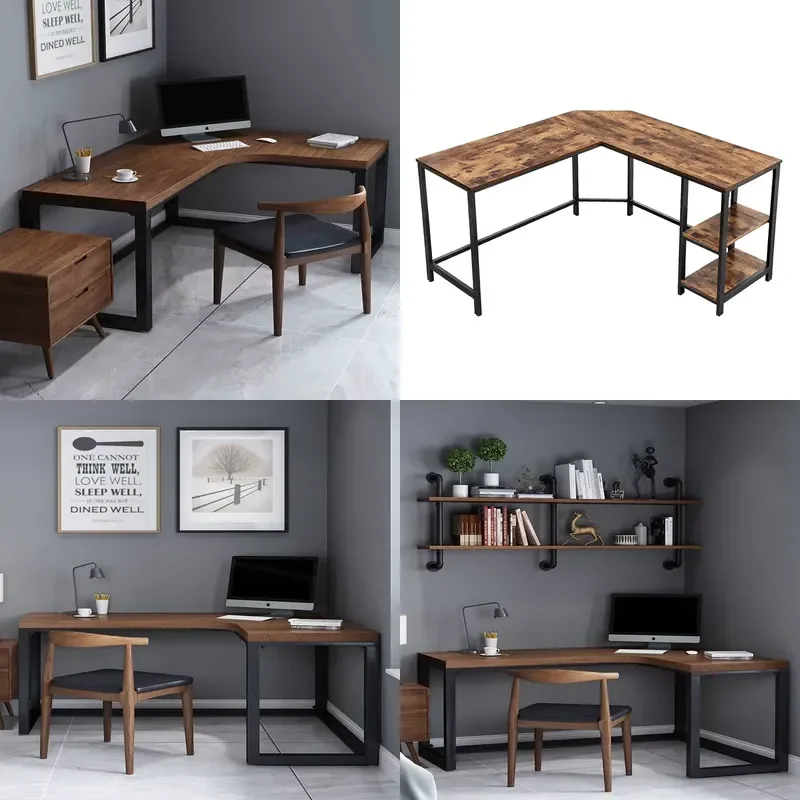 Nordic Simple Solid Wood Student Writing Desk with Hot Desk Corner for Home Office Study Against Wall Computer Table